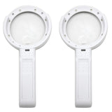 2Pcs Hd Optical Illuminated Magnifying Glass-(5X + 11X) Lens,8 LED