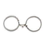 2Pcs Heart Magnet Bracelet Stainless Steel Cuban Chain Couple Heart Charm