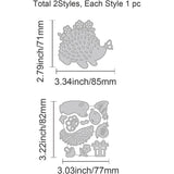 2Pcs Hedgehogs Metal Cutting Dies for Scrapbook Cards Making