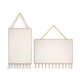 Diamond Grid Jewelry Organizer with Hooks for Necklaces
