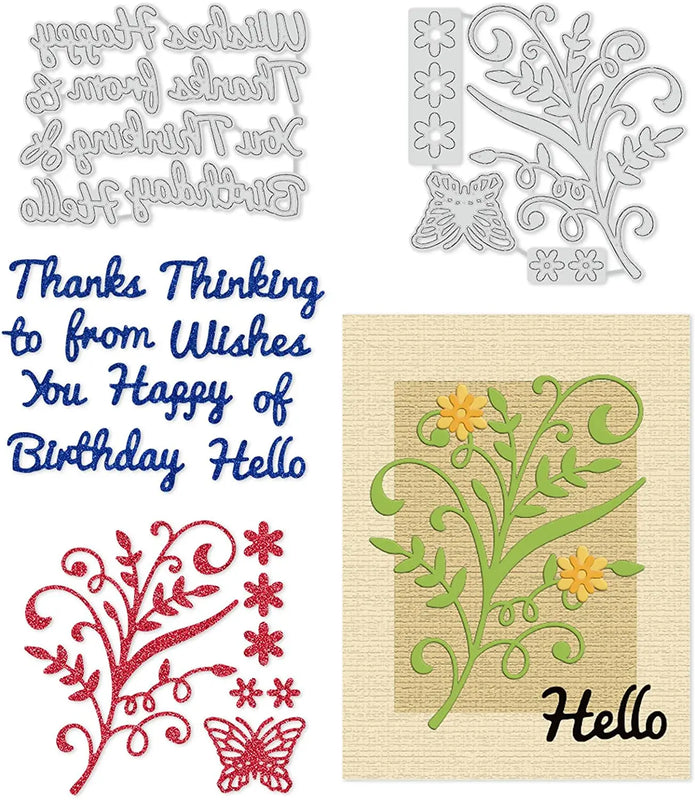 2Pcs Leaves Metal Cutting Dies for DIY Scrapbook Cards Making Album