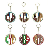 2Pcs Name Resin Silicone Keychain Molds Round Epoxy Mold with Hole