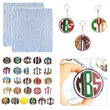 2Pcs Name Resin Silicone Keychain Molds Round Epoxy Mold with Hole