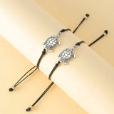 2Pcs Little Turtle Braided Bracelets with Card for Women Jewelry