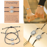 2Pcs Little Turtle Braided Bracelets with Card for Women Jewelry