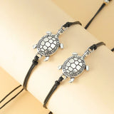 2Pcs Little Turtle Braided Bracelets with Card for Women Jewelry