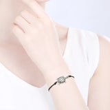 2Pcs Little Turtle Braided Bracelets with Card for Women Jewelry