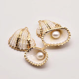 2Pcs Natural Shell Shaped Large Pearl Freshwater Pearl For DIY Jewelry JA0095