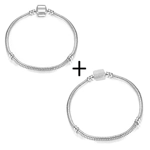 2Pcs/Lot High Crystal Leaf Shape Clasp Snake Chain Bracelet for Women