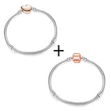 2Pcs/Lot High Crystal Leaf Shape Clasp Snake Chain Bracelet for Women