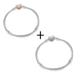 2Pcs/Lot High Crystal Leaf Shape Clasp Snake Chain Bracelet for Women