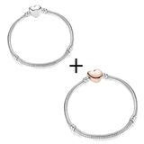 2Pcs/Lot High Crystal Leaf Shape Clasp Snake Chain Bracelet for Women