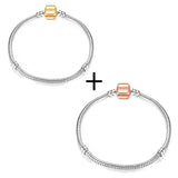 2Pcs/Lot High Crystal Leaf Shape Clasp Snake Chain Bracelet for Women
