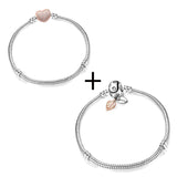 2Pcs/Lot High Crystal Leaf Shape Clasp Snake Chain Bracelet for Women