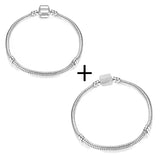 2Pcs/Lot High Crystal Leaf Shape Clasp Snake Chain Bracelet for Women