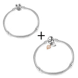 2Pcs/Lot High Crystal Leaf Shape Clasp Snake Chain Bracelet for Women