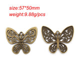 2Pcs Antique Bronze Elephant/Butterfly/Leaves/Cross/Hollow Heart Charms