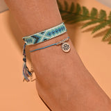 2Pcs Bohemian Beads Anklet Set Women Macrame Bracelet Leg Foot Chain Strap