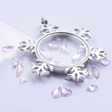 2Pcs/Lot Christmas Snowflake Glass Memory Medaillon Floating Locket Pendant