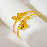 2Pcs Dubai Bamboo Bracelet for Baby Girl Boy Charm Bracelet Bell Child