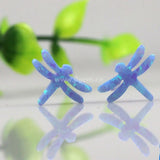(2Pcs/Lot) Fire OP06 Light Dragonfly Opal Stone With Side Hole