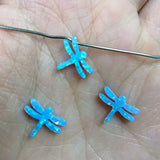 (2Pcs/Lot) Fire OP06 Light Dragonfly Opal Stone With Side Hole