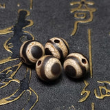 2Pcs Fire Offering Type 3-line Sky Eye Totem Agate Dzi Beads