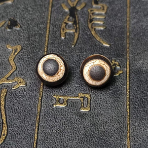 2Pcs Fire Offering Type 3-line Sky Eye Totem Agate Dzi Beads