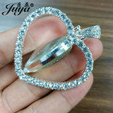2Pcs Heart Pendant Base Rhinestone Charms, 30mm Double-Sided Blank Tray