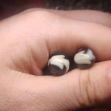 2Pcs/Lot Natural Agate Dzi Beads Accessories Pair Tiger Tooth Noble One Eyes