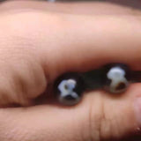 2Pcs/Lot Natural Agate Dzi Beads Accessories Pair Tiger Tooth Noble One Eyes