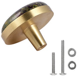 Natural Crystal Stone Brass Drawer Knobs Pull Handle Cupboard Dresser