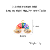 2Pcs Stainless Steel Enamel Rainbow Charm DIY Jewelry Making