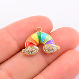 2Pcs Stainless Steel Enamel Rainbow Charm DIY Jewelry Making
