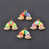 2Pcs Stainless Steel Enamel Rainbow Charm DIY Jewelry Making