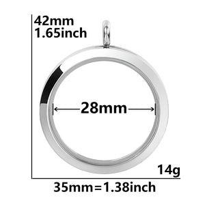 2Pcs Stainless Steel Memory Floating Photo Locket Charms Pendant