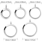 2Pcs Stainless Steel Memory Floating Photo Locket Charms Pendant