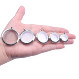 2Pcs Stainless Steel Memory Floating Photo Locket Charms Pendant