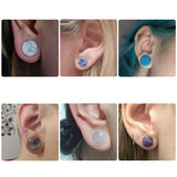 2Pcs Stone Ear Plugs Gauges Earrings Tunnels Expander Stretcher Piercing