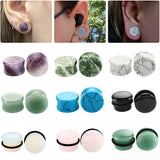 2Pcs Stone Ear Plugs Gauges Earrings Tunnels Expander Stretcher Piercing