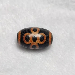Tibetan Lightning 5 Eyes Totem Fire Offering Sample Agate Dzi Beads