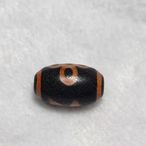 Tibetan Lightning 5 Eyes Totem Fire Offering Sample Agate Dzi Beads