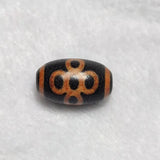 Tibetan Lightning 5 Eyes Totem Fire Offering Sample Agate Dzi Beads