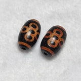 Tibetan Lightning 5 Eyes Totem Fire Offering Sample Agate Dzi Beads