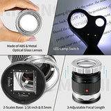 2Pcs LED Light Magnifying Glass Eye 30X Loupe Magnifier