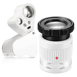 2Pcs LED Light Magnifying Glass Eye 30X Loupe Magnifier