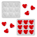2Pcs Love Heart Silicone Mold for DIY Resin Pendant Keychain Jewelry Tools