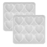 2Pcs Love Heart Silicone Mold for DIY Resin Pendant Keychain Jewelry Tools