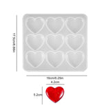 2Pcs Love Heart Silicone Mold for DIY Resin Pendant Keychain Jewelry Tools