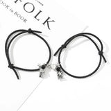 2Pcs Magnetic Couple Bracelets with Spaceman Pendant Charm Gift